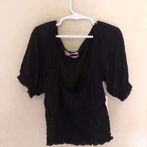 urban outfitters smocked square neck blouse XS